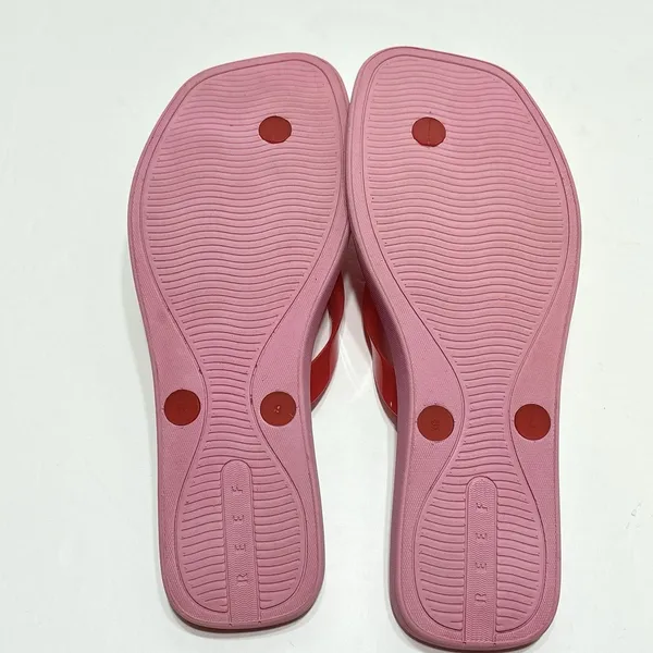 Reef Solaye Hibiscus Pink Red Flip Flop Sandals Womens 9 Beach Vacation - Image 9