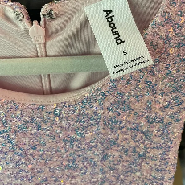 NWT Abound Pink Iridescent Sequin Bodycon Mini Dress Small Party Cocktail - Image 4