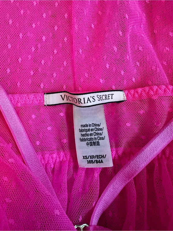 Victoria’s Secret Lingerie Hot Pink Sheer Mesh Babydoll Fairycore Rave Boudoir - Image 2