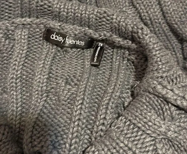 Daisy Fuentes Cowl Neck Gray Knit Chunky Pullover Sweater Plus Size 2X - Image 8