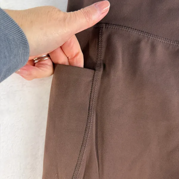 Member's Mark L Yoga Pants Everyday Flare High Rise Pockets Brown Bear‎ Athletic - Image 5