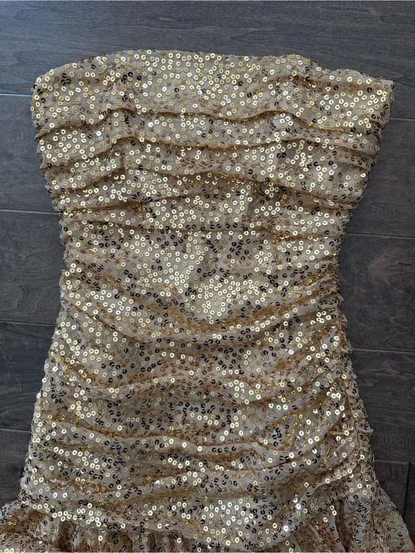 Betsey Johnson Evening Strapless Sequin Mini Dress - Image 4
