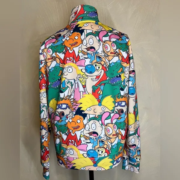Nickelodeon 2021 Women Cowl Neck Full Zip cartoon Jacket Rugrats,Hey Arnold|SZ:L - Image 16