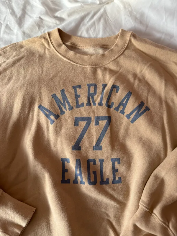 American Eagle Tan Crewneck Sweatshirt Size XXS - Image 3