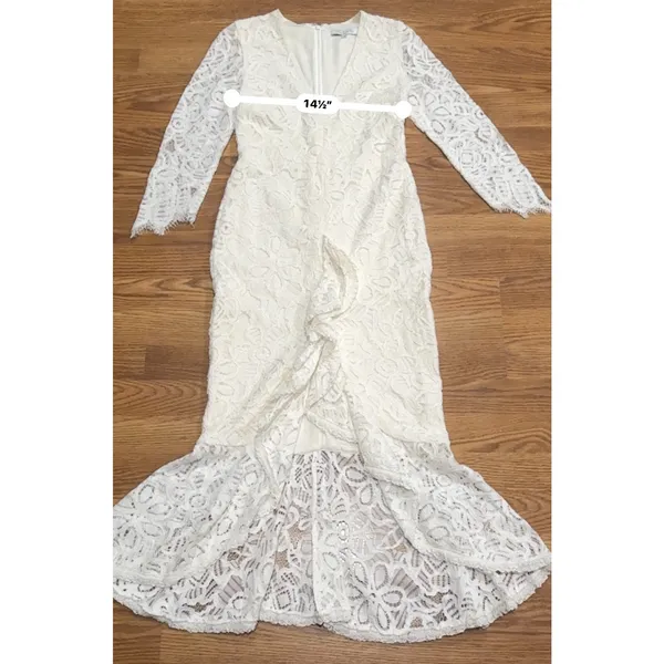 ALEXIS Nadege Lace Midi Mermaid Dress Off White Bridal Women Elegant size small - Image 7