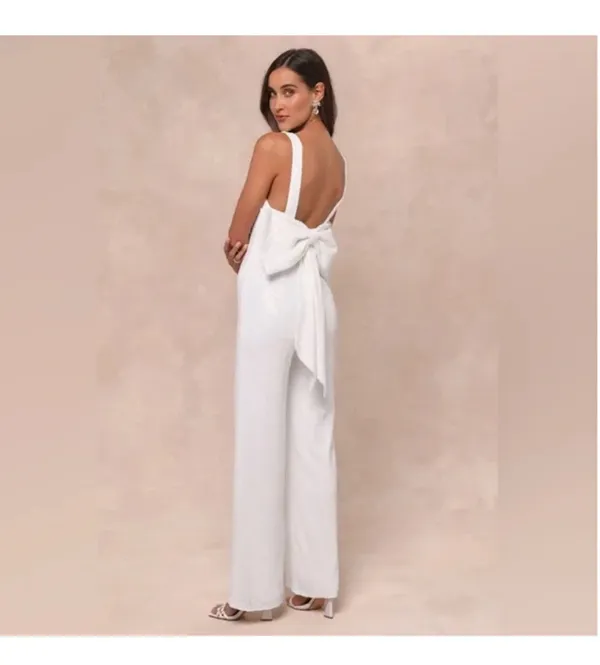 Lulus white sequin jumpsuit - Image 2