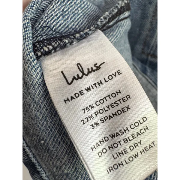 NWT Lulus So Delighted Medium Wash Denim Corset Seam Mini Dress Size XL - Image 10