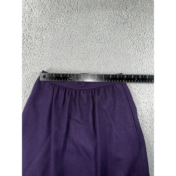 Evan-Picone Skirt Women 6 Purple Wool Blend‎ 28'' Midi Pockets Dark Academia Vtg - Image 4