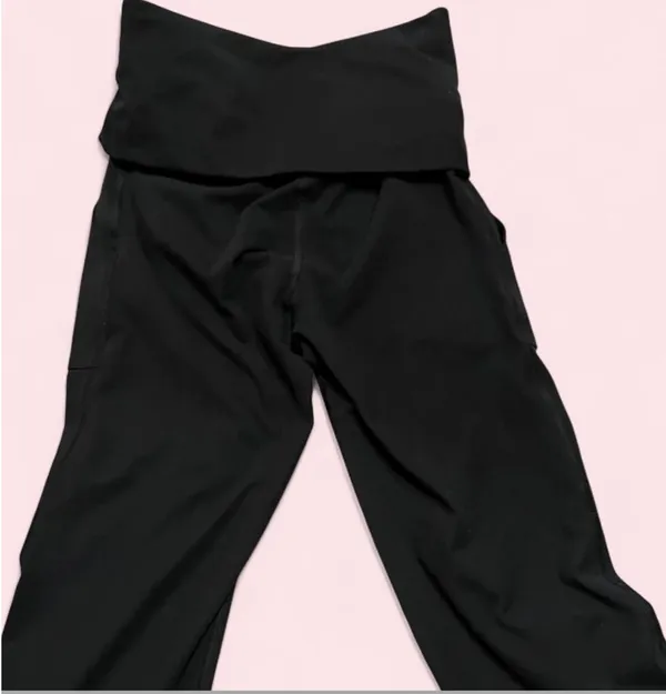 Black Foldover OFFLINE by Aerie Flare Leggings - Image 3