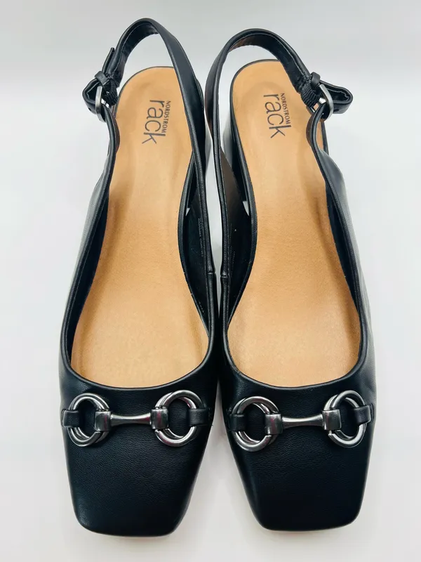 Nordstrom Rack Nordstrom Horsebit Slingback Heels Black Pointed Toe Quiet Luxury Preppy 8M - Image 3