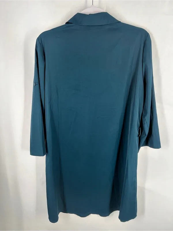 NWT Halara Ink Green Roll-Up Sleeve Relaxed Work Shirt Dress M - Image 10