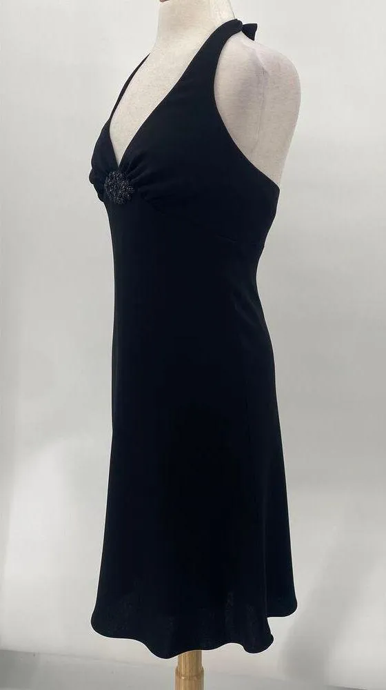 Vintage 90s Jones New York Dress Halter Dress Beaded Detail Black Womens Small - Image 5
