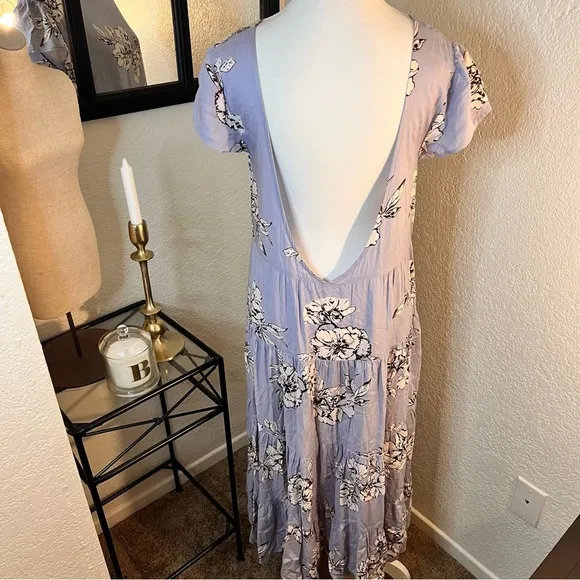Free People Purple Rita Floral Tiered‎ Midi Dress Size Small - Image 8
