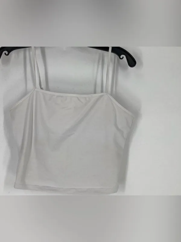 Alo White Spaghetti Strap Crop Camisole — Size M - Image 2