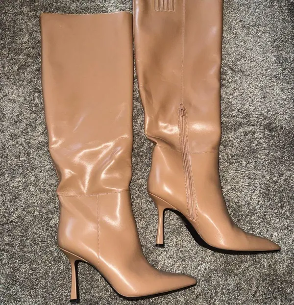 Jeffrey Campbell Tan Heeled Boots - Image 3