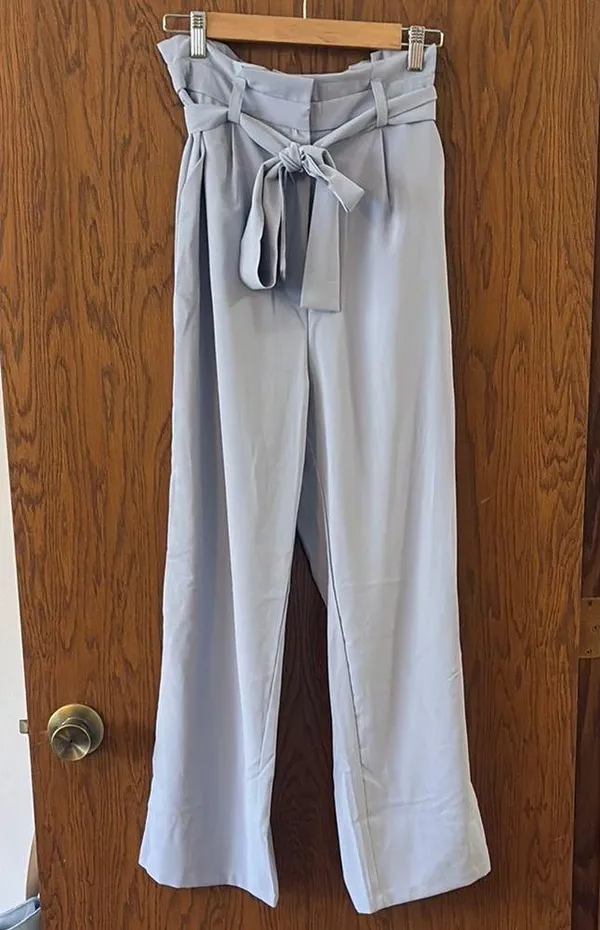 Light Blue Women's High-Waisted Dressy Pants - Image 2