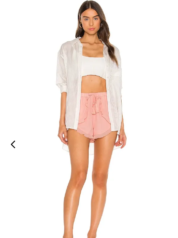 Lovers + Friends Peach Ruffle High Waist Tie Front Shorts NWT Romantic - Image 2