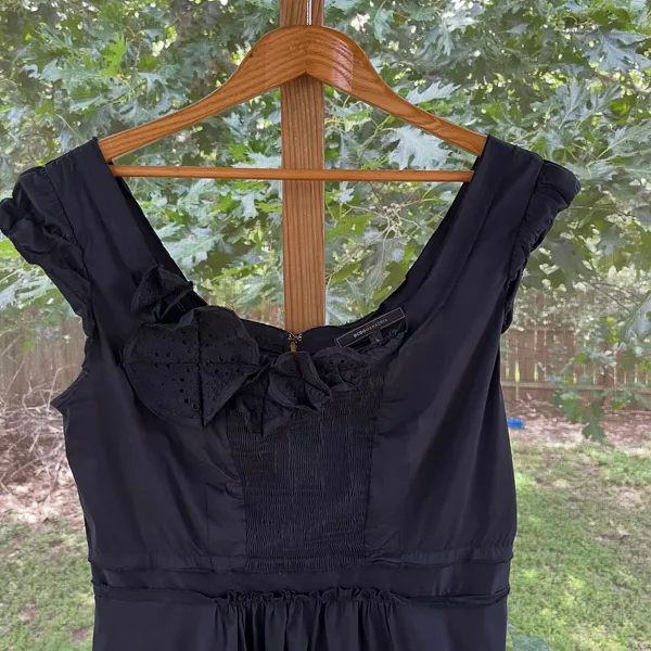 BCBG MaxAzria Women's Black Scoop Neck Mini Dress Size M - Image 3