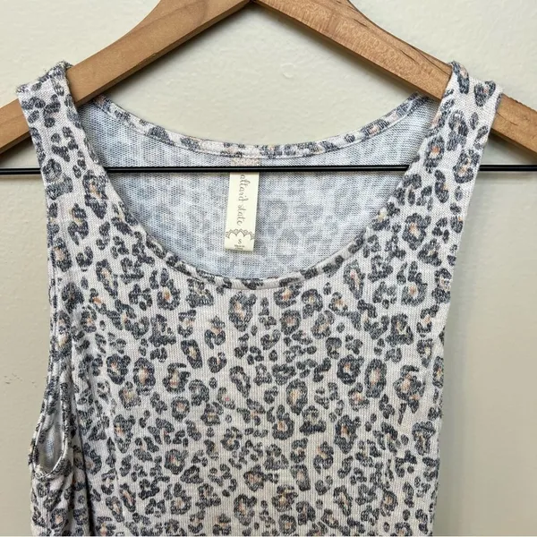 Altar’d State Leopard Print Full A-Line Sleeveless Stretch Mini Dress Small - Image 4