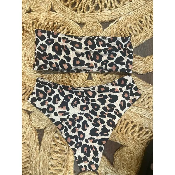 2pc High waisted Leopard Bikini - Image 4