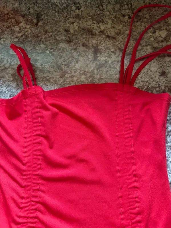 vibrant red mini dress - Image 2