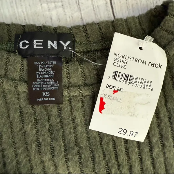 CENY Nordstrom Rack NWT size XS dark green tiered long sleeve A line dress - Image 6