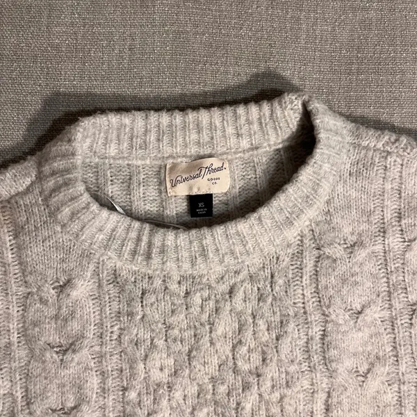 Universal Thread‎ Women Cable Knit Sweater Dress Light Gray XS - Image 3