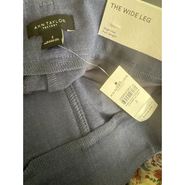NWT Ann Taylor The Wide Leg Trousers Women’s Size 2 Pleated Blue Career - Image 5