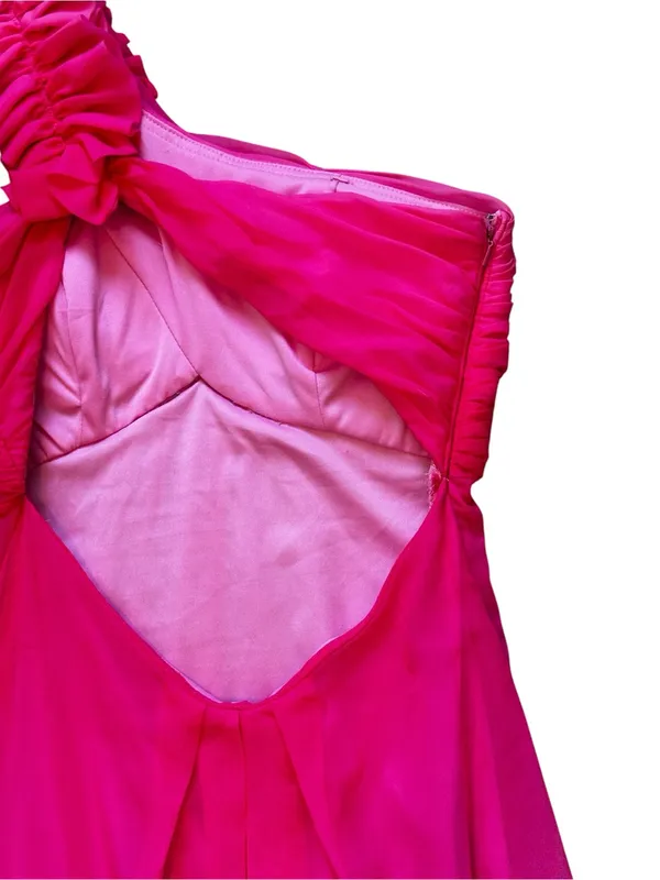 Vintage Cache One Shoulder Maxi Dress Pink Ombre Party Prom Event Fairycore - Image 7