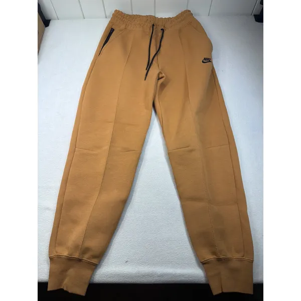 Nike Tech Fleece Joggers Womens Mid Rise Sportswear Flax Brown Small NEW $120 - Image 2