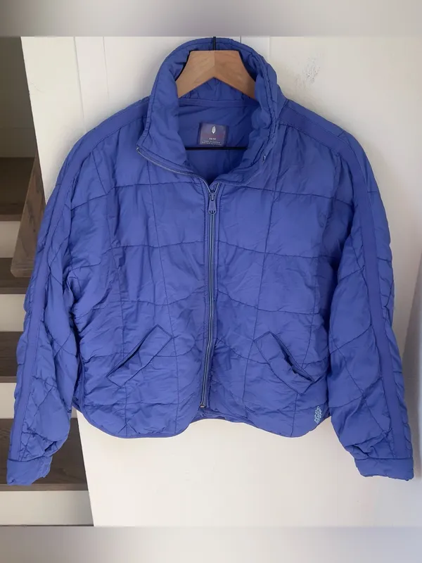 Free People FP Movement Quilted Pippa Puffer Jacket in Pulse Blue - Image 3