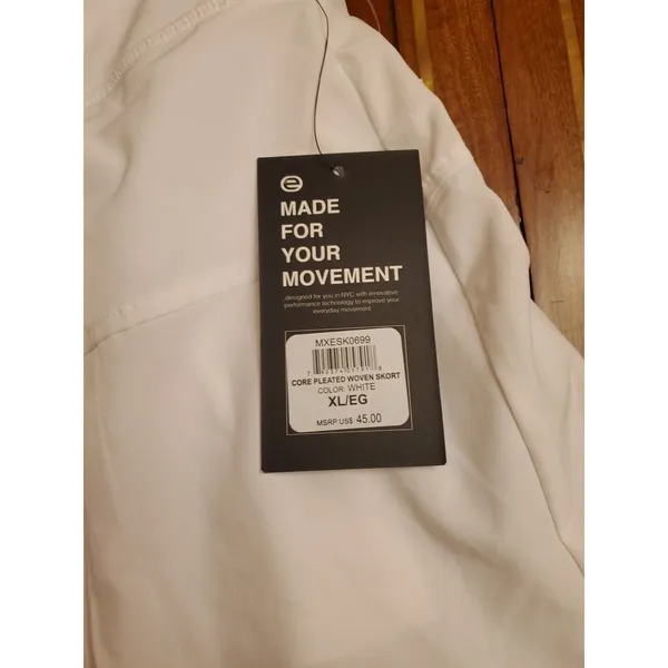 Etonic Athletic Woven Skort Wovens L Large White Core Pleated Built In Shorts XL - Image 8