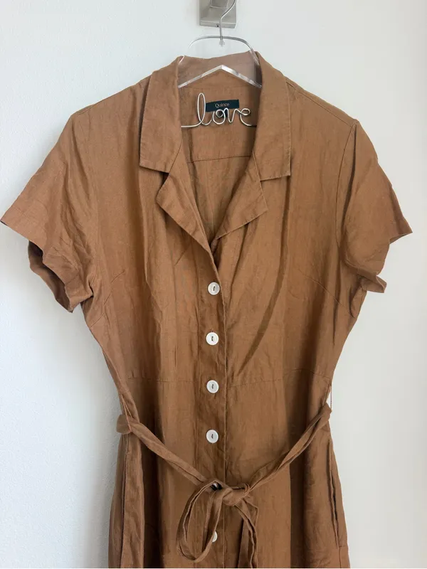 Quince 100% European Linen Button Front Dress - Image 2