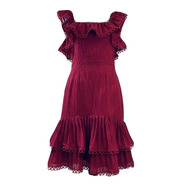 Keepsake The Label Women’s Too Close‎ Red Ruffle Sheath Mini Dress XS $190 - Image 8