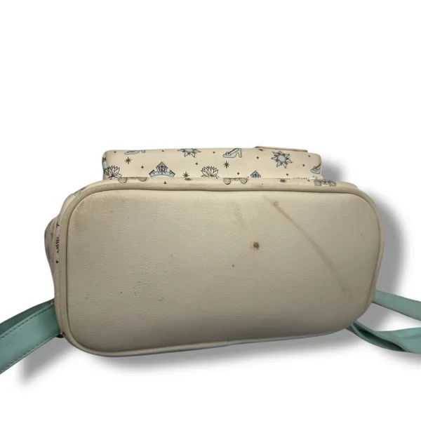 Disney Loungefly Princess Icons Mini Backpack Cream Mint Fairytale Print‎ - Image 6