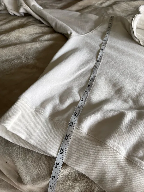 BRANDY MELVILLE White Quarter-zip Pullover Sweatshirt College Fall One Size EUC - Image 7