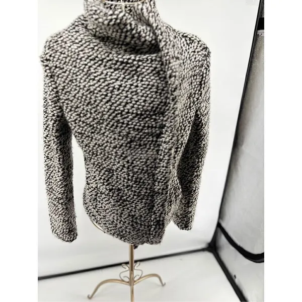 Blank NYC Boucle Knit Motorcycle Moto Jacket Black White Women’s Size XS - Image 6