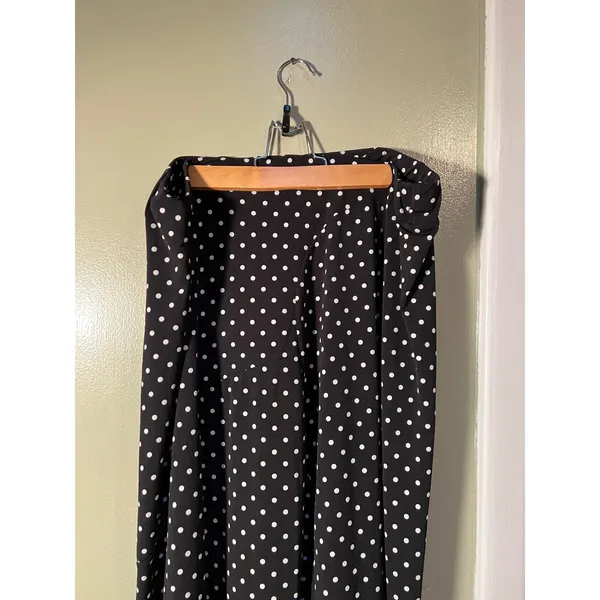 Vintage Jaclyn Smith Collection Womens Sz XL A-Line Skirt Black White Polka Dots - Image 6