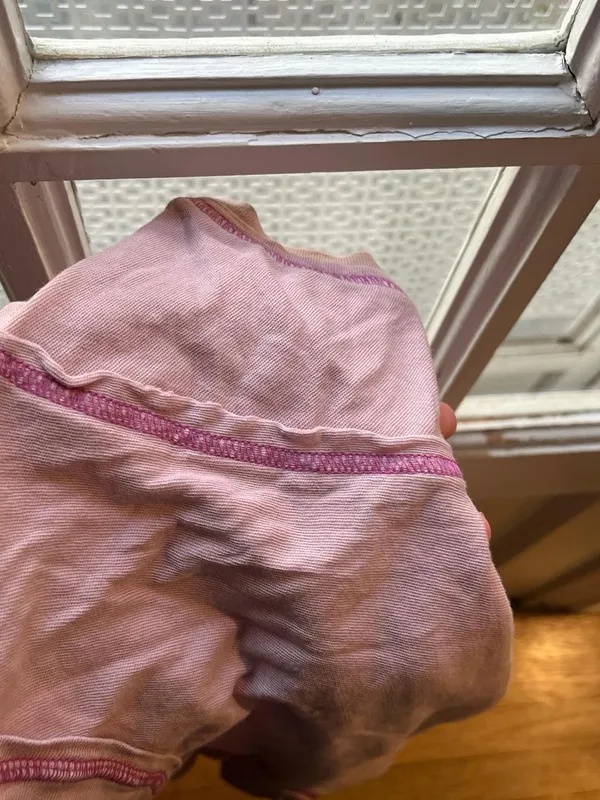 We The Free Pale Lavender Short Sleeve Tee with Pink Topstitch - Image 3