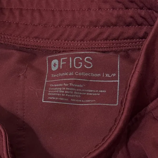 FIGS Maroon Zamora Joggers Size XL Petite Scrub Pants - Image 3