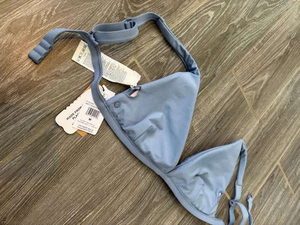 Volcom Light frosty Blue Simply Seamless Halter Bikini Top size Medium 🎉NWT🎉 - Image 4