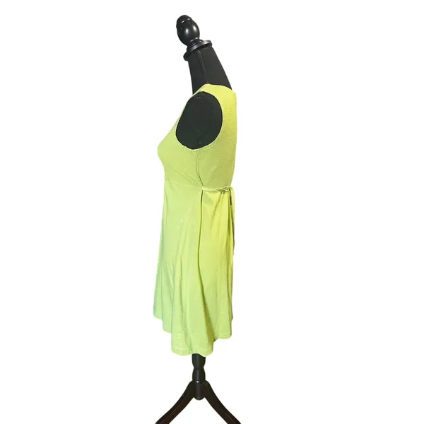 Metropolitan Lime Green Sleeveless Dress S Textured Chic Flowy - Image 3