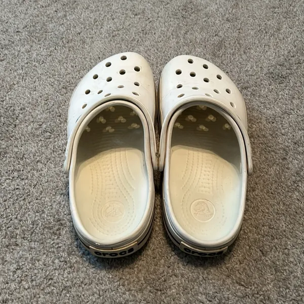 Crocs Crocband Clogs White Black Stripe Sporty‎ Slip On Shoes Womens 8 Mens 6 - Image 5