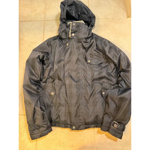 Burton Dutchess Insulated Jacket Black Tonal Check Faux Fur Hooded Womens Medium - Image 2