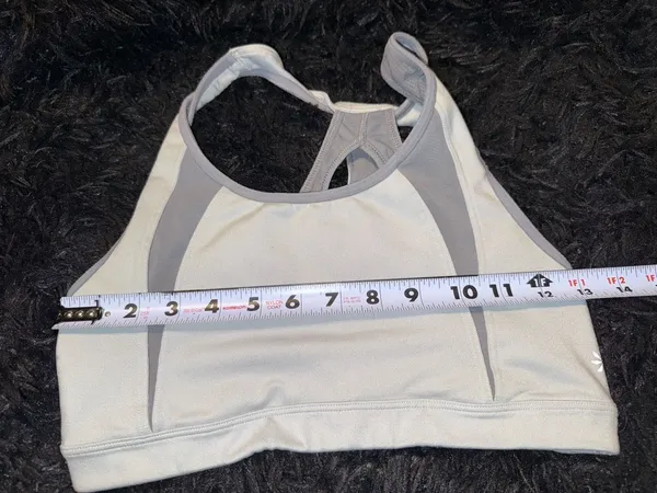 Athleta Women's Size S White and Grey Mesh Racerback Sports Bra - Image 8