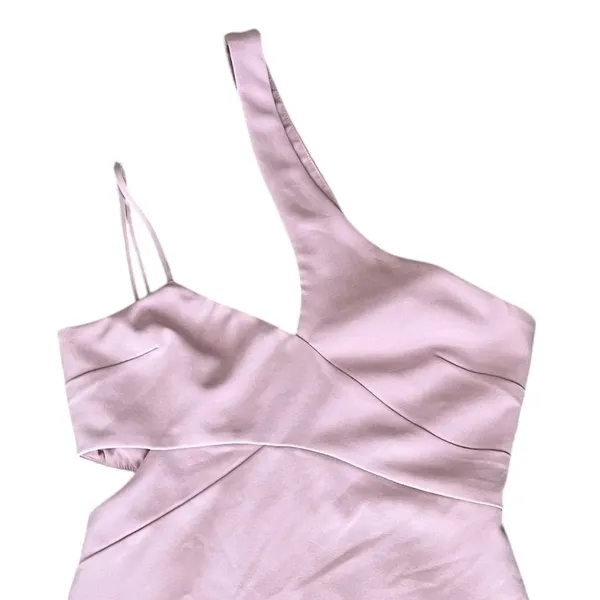 Revolve NBD x Naven Chloe Asymmetric One Shoulder Cutout Wrap Mauve Mini Dress S - Image 4