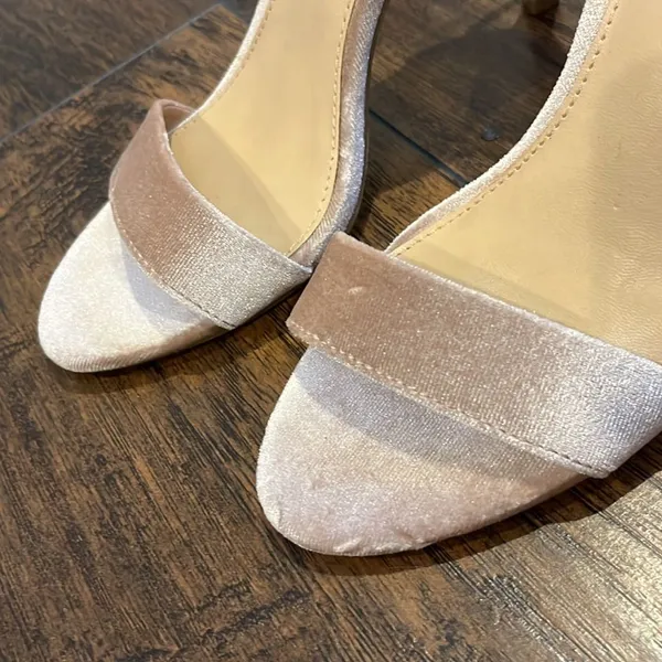 Apt 9 Blush Pink Velvet Open Toe Heel Sandals Size 6.5 – NWOT - Image 3