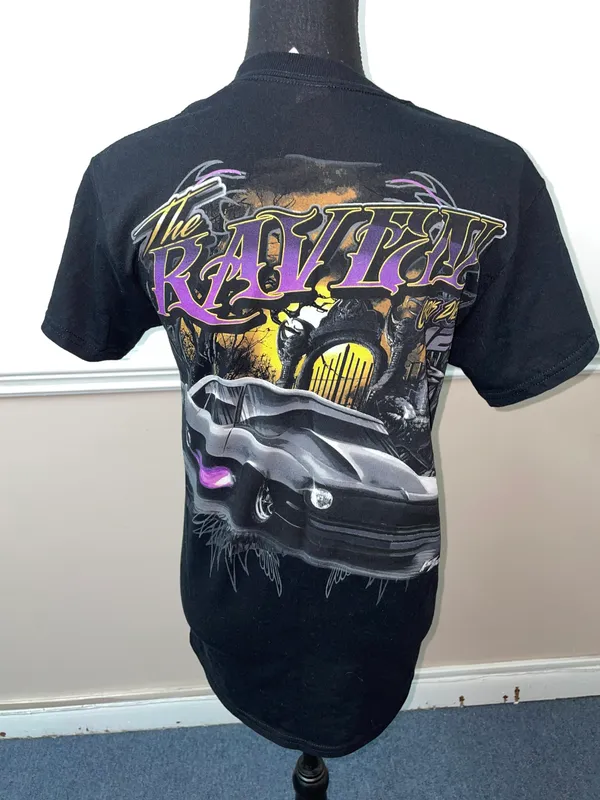 Gildan The Raven Car Black Short Sleeve Tee Shirt Size Small - Image 3