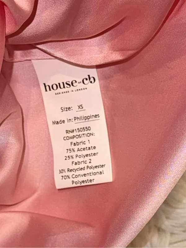 NEW HOUSE OF CB Persephone Strapless Corset Satin & Stretch Crepe pink Gown XS - Image 8