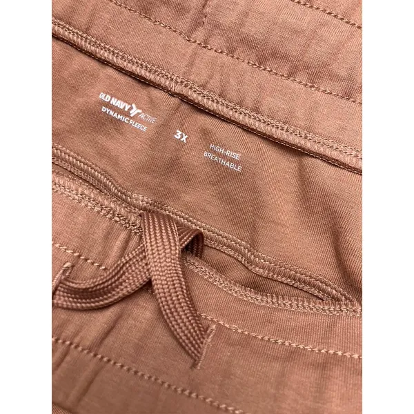 Old‎ Navy Dynamic Fleece Pants Womens 3X Brown High Rise Zip Pockets Athletic - Image 4